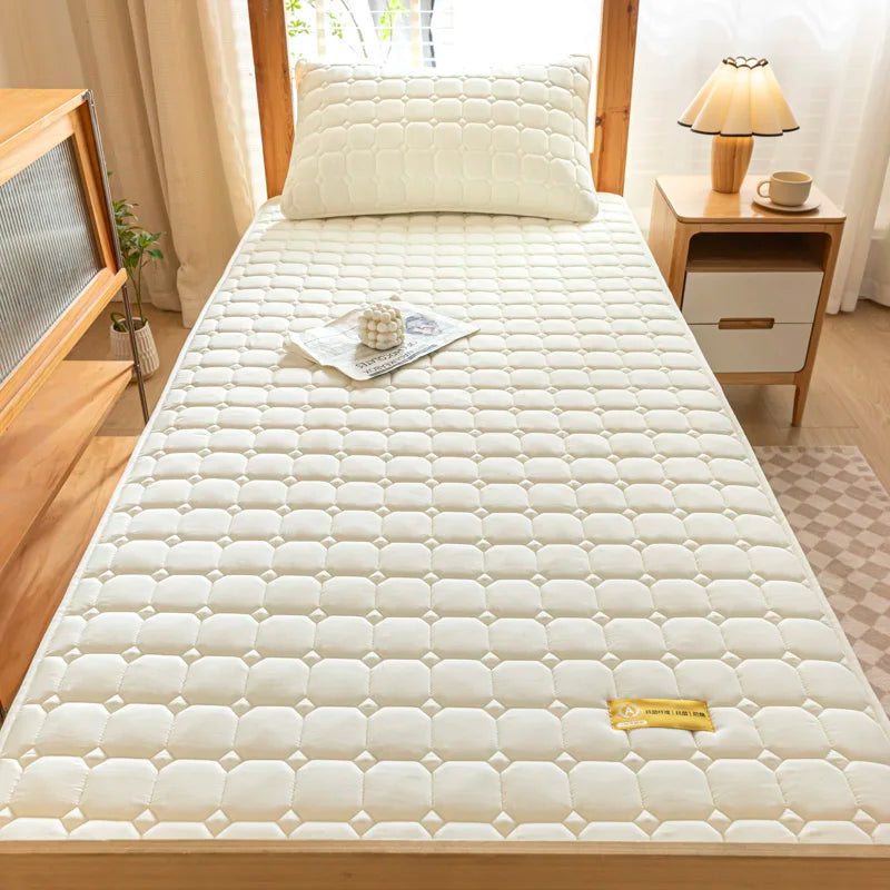 Thickened Mattress Cover Top Layer Cotton Mattress Protector Breathable Bed Fitted Sheet for Students, Youth, Children, Adults