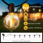 Outdoor Solar Light String Balcony With Warm Light Bulb Remote Control 7/10/15 Meters Multiple Specifications Garden Lamp String