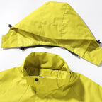 JNLN Unisex Waterproof Hiking Jacket With Detachable Hood Lightweight Windproof Coat Breathable Raincoat for Camping Climbing