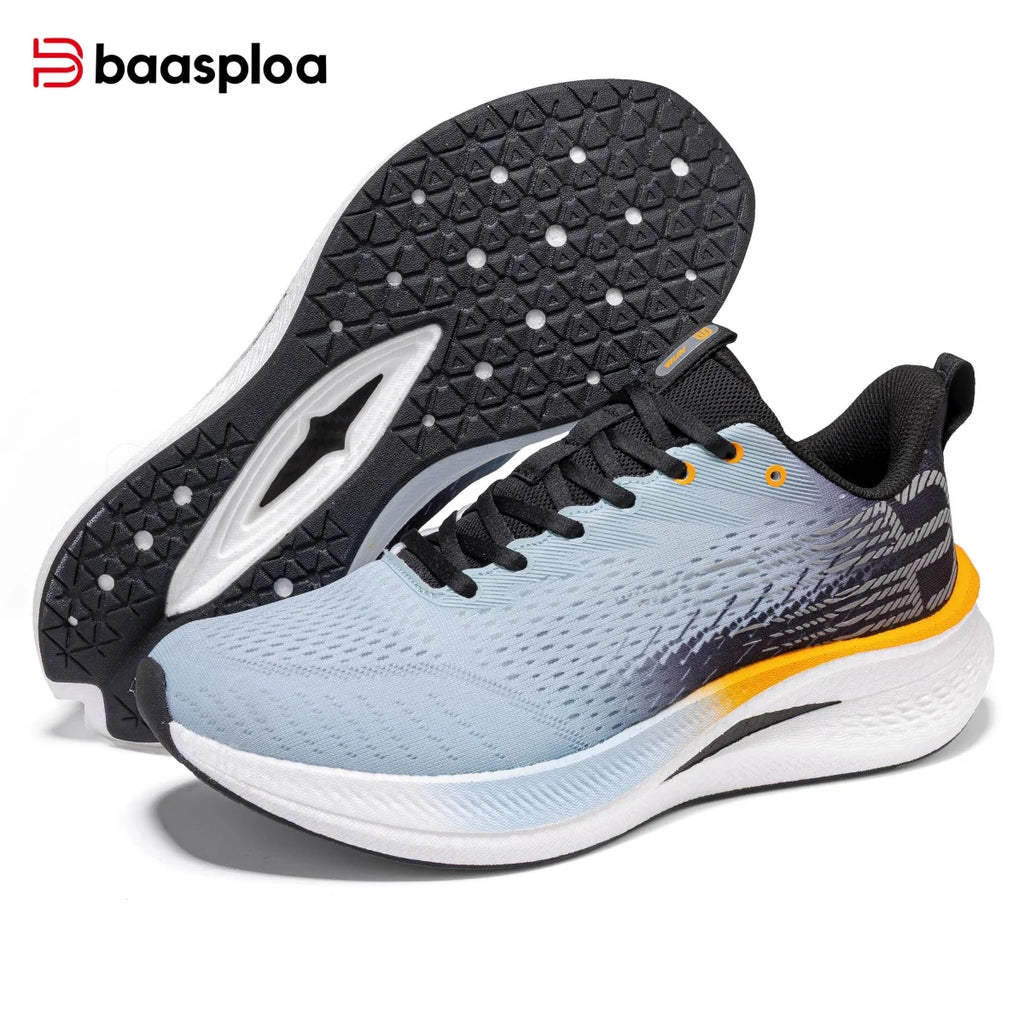 Baasploa Men Women Running Sneakers New Brand Carbon Plate Mesh Breathable Male Female Professional Training Unisex Sport Shoe