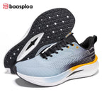 Baasploa Men Women Running Sneakers New Brand Carbon Plate Mesh Breathable Male Female Professional Training Unisex Sport Shoe