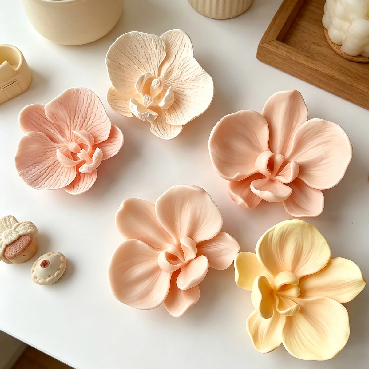 Phalaenopsis Orchid Flower Silicone Mold 3D Petal Candle Mold DIY Aromatherapy Plaster Cement Wax Craft Home Decor Mould