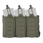 Triple Mag Pouch 5.56/7.62mm Lightweight Open Top Elastic MOLLE Mount Multi Caliber Field Use Hunting Vest Waist Gear Carrier