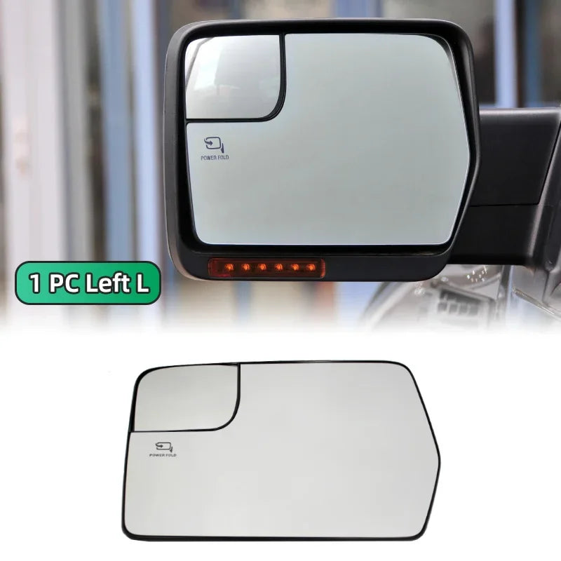 2Pcs For Ford F-150 2011 2012 2013 2014 Door Side Heated Wing Mirror Glass Rearview