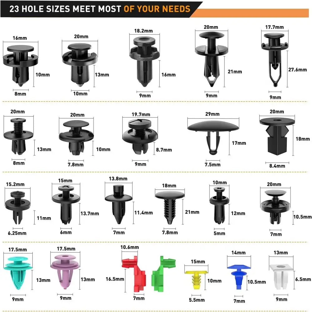 Car Plastic Fastener Clips Kit 680-725pcs Trim Rivets Push Retainer Clips, Optional Tools Set