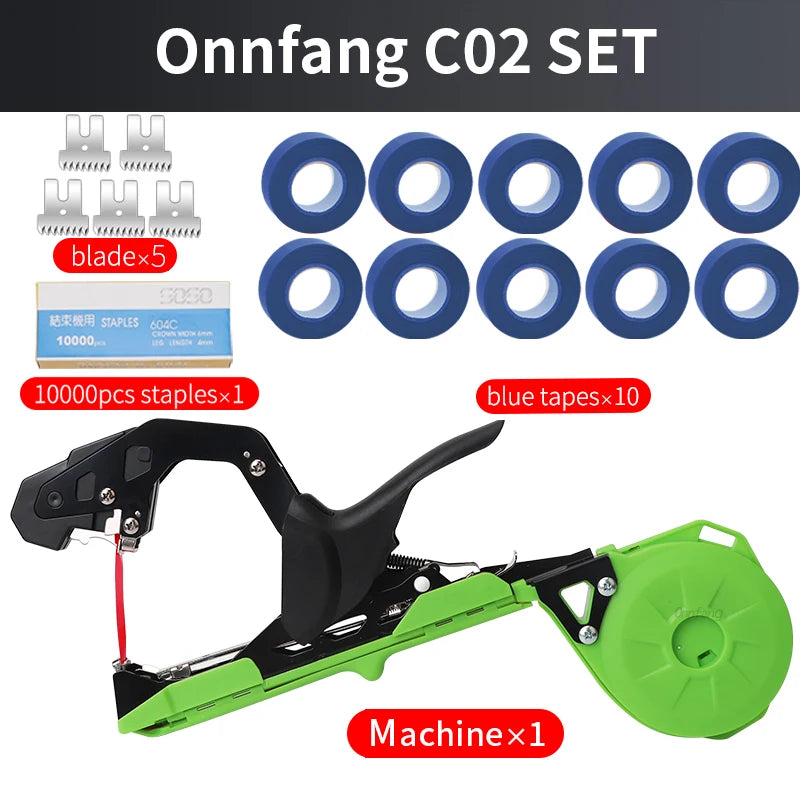 Onnfang Garden Tools Hand Tying Machine Tapetool Vegetables Tapener Black Garter Plants Plant Branch Tapes