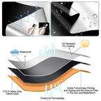 100% Blackout Window Cover Darkest Light Block Black Privacy Film Anti Look House Home Tint Glass Cloth Portable Curtain Bedroom