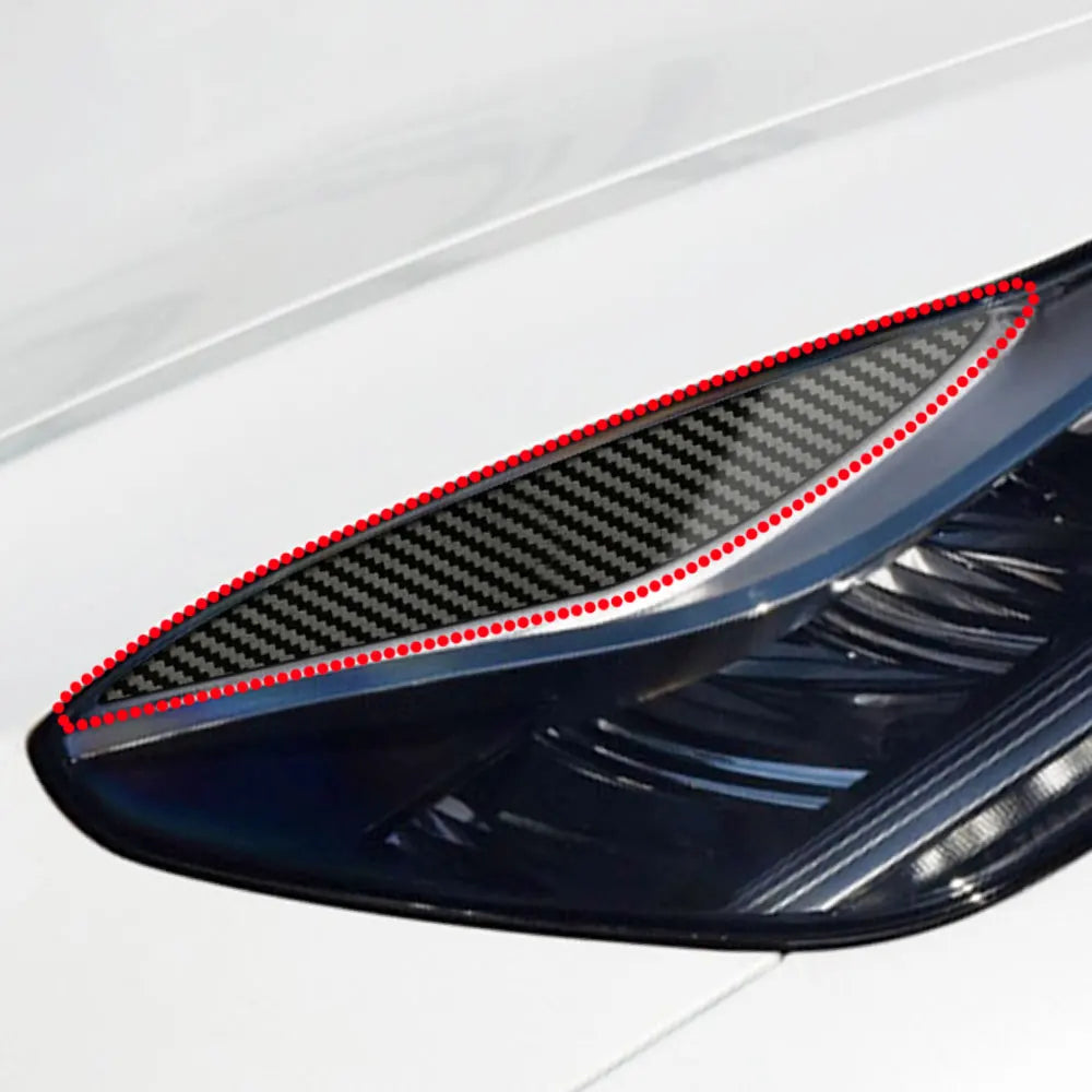 Car Front Headlight Eyebrow Eyelid Lid Trim Lamp Cover Sticker for Tesla Model 3 Model Y 2017-2023 ABS Car Styling Accessories