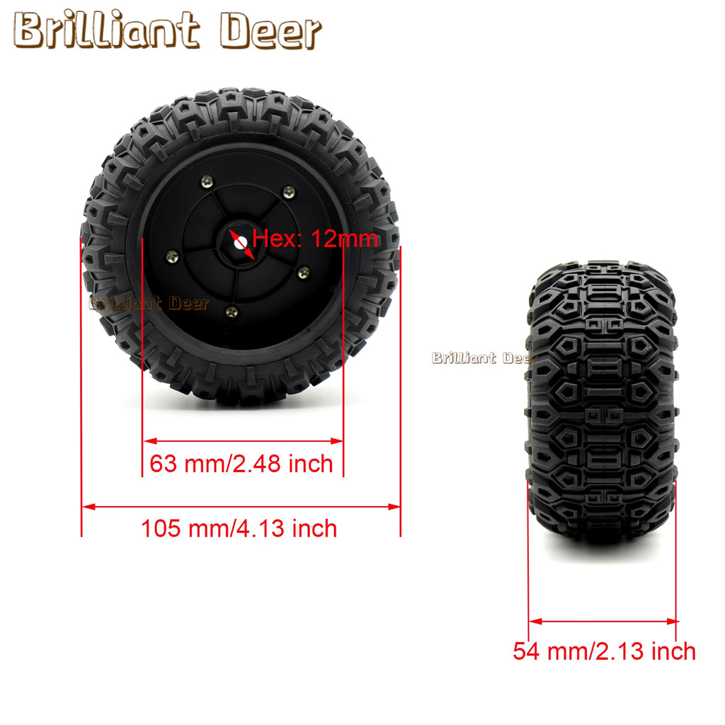 12mm Hex RC Tire and Wheel Upgrade Parts for Traxxas 1/10 MINI MAXX RC Monster Truck Remote Control Car Model Accessories