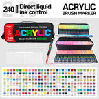 Acrylic Paint Soft Brush Markers Set, Soft Brush Tip Paint Pens and Paint Markers, Acrylic Paint Pens for Wood, Stone, Canvas