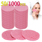 50-1000PCS Compress Face Wash Puff Natural Wood Pulp Sponge Face Wash Puff Foaming Face Puff Cosmetic Puff Face Cleansing Sponge