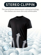 Men's Quick-Dry Sports T-Shirt Round Neck Breathable Sweat-Wicking, Sizes S-XXL, 8 Colors