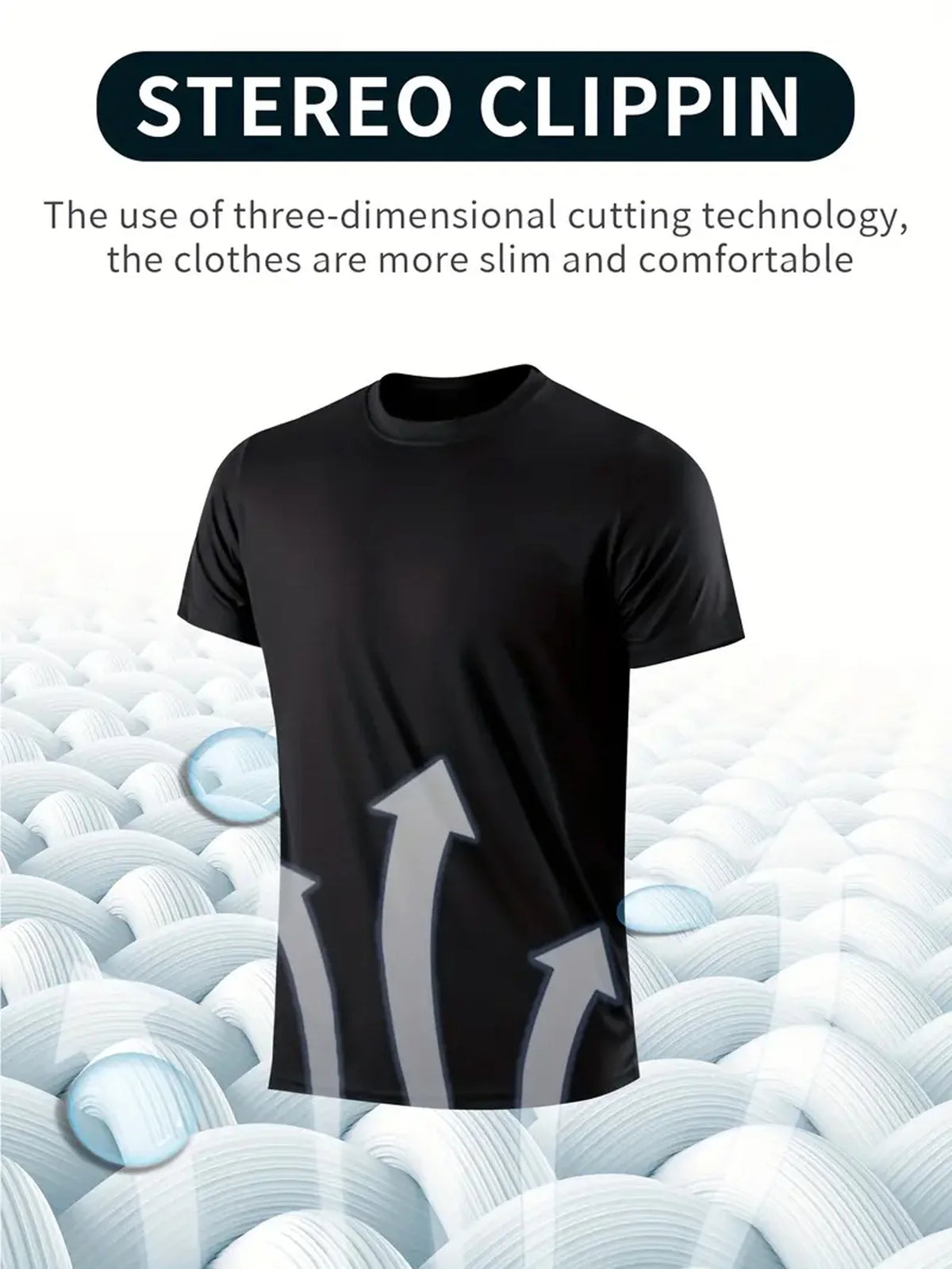 Men's Quick-Dry Sports T-Shirt Round Neck Breathable Sweat-Wicking, Sizes S-XXL, 8 Colors