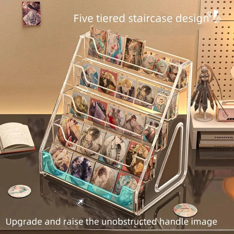 1PC Step Display Rack Desktop Multi-Tier Stand for Cards Photos Stationery Small Accessories Storage