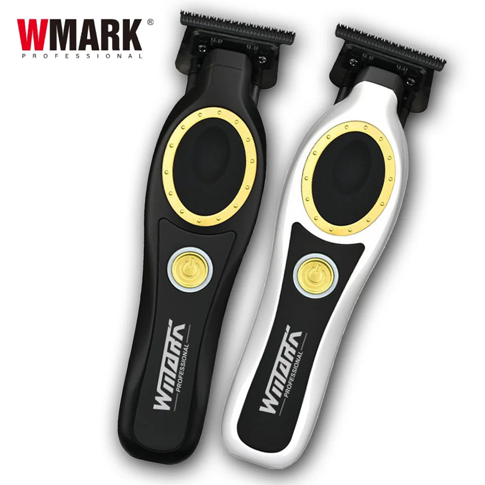 WMARK NG-7230 Professional Hair Clipper Ceramic Titanium Plated Blade 7500RPM Men's Trimmer Engraving Push with Charging Base