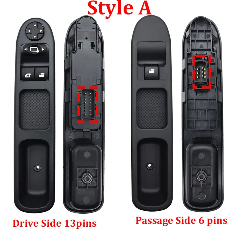 6554QC 6490HQ 2PCS Driver Side Passenger Side Window Control Switch For Peugeot 207 2007-2015 6554HJ 6554.QC