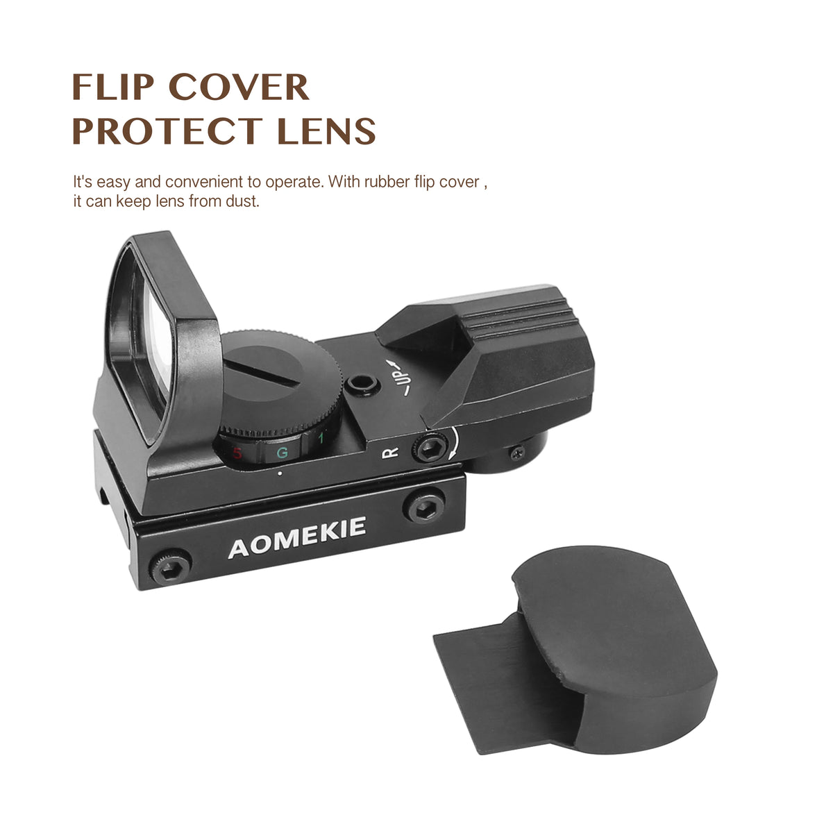 Reflex Red Green Dot Sight 4 Reticle with 20mm Rail Mount, Black