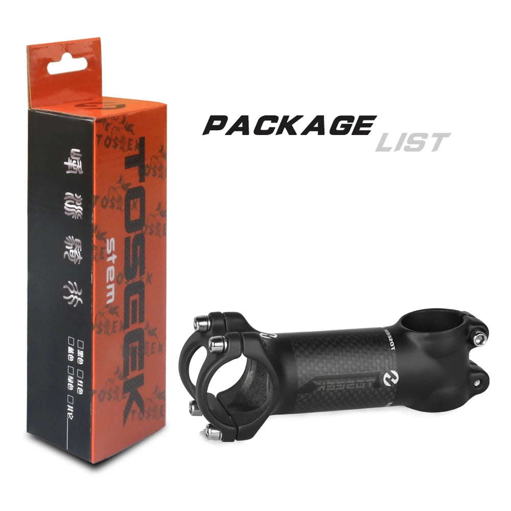 TOSEEK Bicycle Handlebar Stem 28.6-31.8mm Aluminum + Carbon Stem Angle6 17 Mtb Handlebar Stem MTB Stem Spare Parts For Bicycle