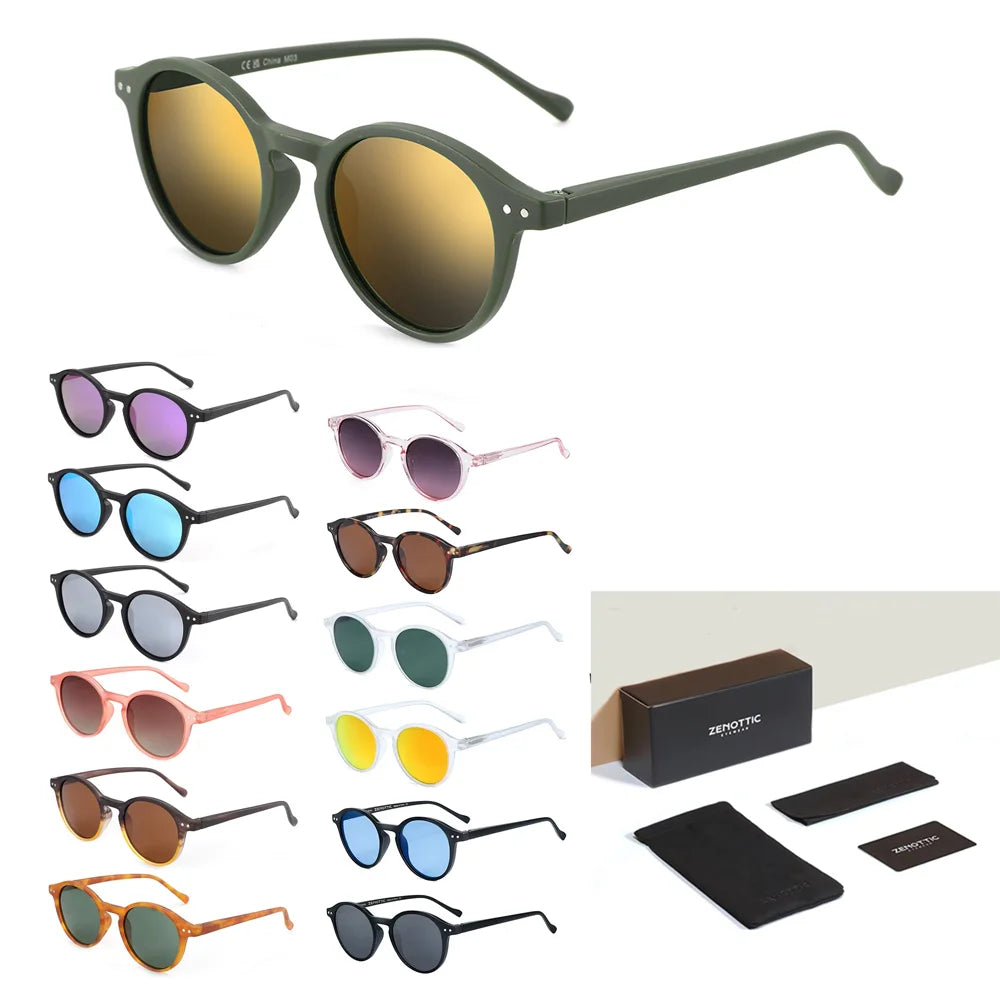 ZENOTTIC Retro Polarized Sunglasses 2023 2024 Men Women Vintage Small Round Frame Sun Glasses Polarized Lens UV400 Goggles Shade
