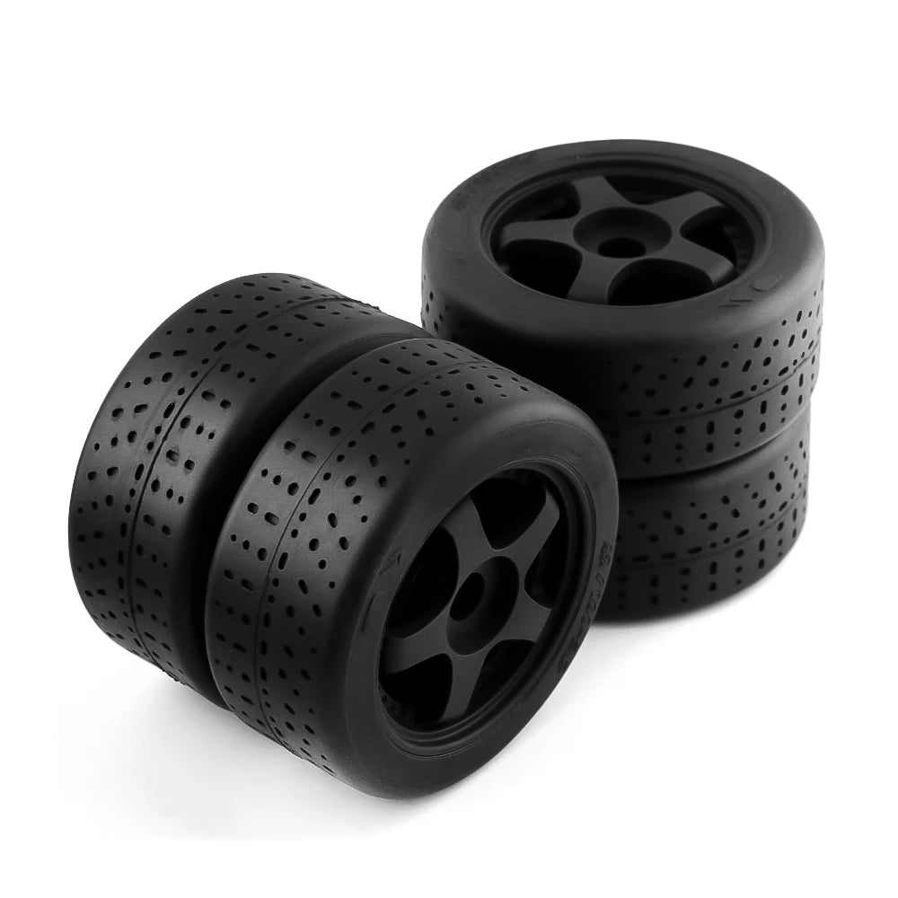 RS RC car tires 102x45mm black rubber, 17mm hex, for Arrma 1/7 Infraction, 4pcs