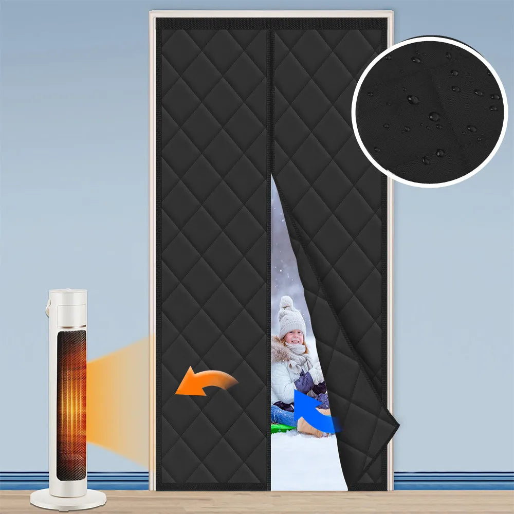Magnetic Thermal Insulated Door Curtain Energy-Saving Privacy-Protecting Windproof Waterproof Cotton Curtain for Heater Room