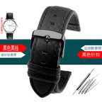 Carbon Fiber Pattern Leather Watch Strap 18mm 20mm 21mm 22mm 23mm 24mm Black Red Orange Stitching Watchband Bracelet Wristband