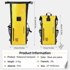 NEWBOLER 25L PVC Pack Dry Bag Backpack for Women Men Waterproof Shoulder Kayak Trekking Drifting Rafting Surfing Boating Bag