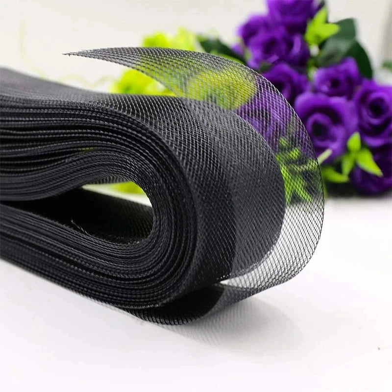 50 yards rigid polyester horsehair braid for polyester boning sewing, wedding dress, prom dress accessories width 2.5/ 5/75 cm