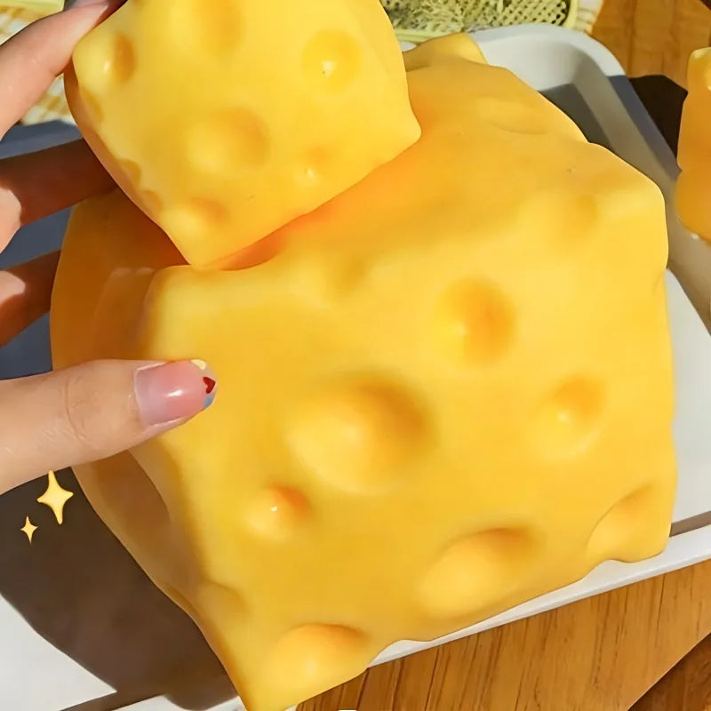 Giant Cheese Squeeze Toy Extra Large Size Cheese Squishy Fidget Toys Slow Rebound Shapeable Venting Ball for Adults Gifts