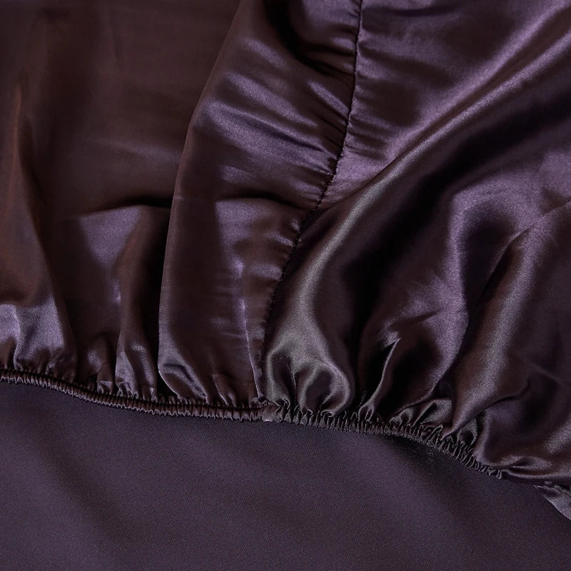 Satin Sheets Fitted Sheet Solid Color Rayon Mattress Cover Elastic Band Bed Sheet King 200x200 200x220 No Pillowcase Beddings