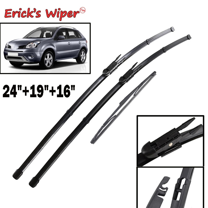Erick's Front & Rear Wiper Blades Set for Renault Koleos MK1 2008-2015 24+19+16 in