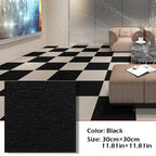 30x30cm DIY Modern Carpet Self-adhesive Anti Slip Block Fully Spread Floor Mat Bedroom Study Office Can Be Cut