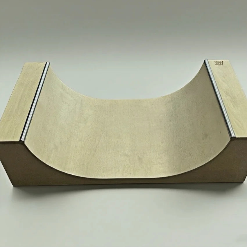 Fingerboard Halfpipe Ramp Wooden U-Ramp for Tech Deck Stunts Portable Desktop Railing for Professional Practice and Beginner