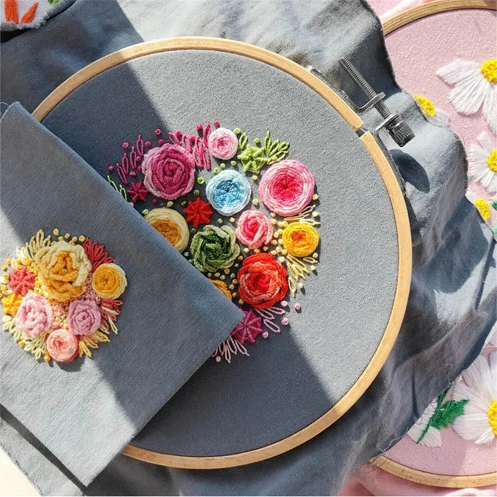 10pcs/Set 10-40cm Wooden Embroidery Hoops Frame Set Bamboo Embroidery Hoop Rings For DIY Cross Stitch Needle Craft Tool