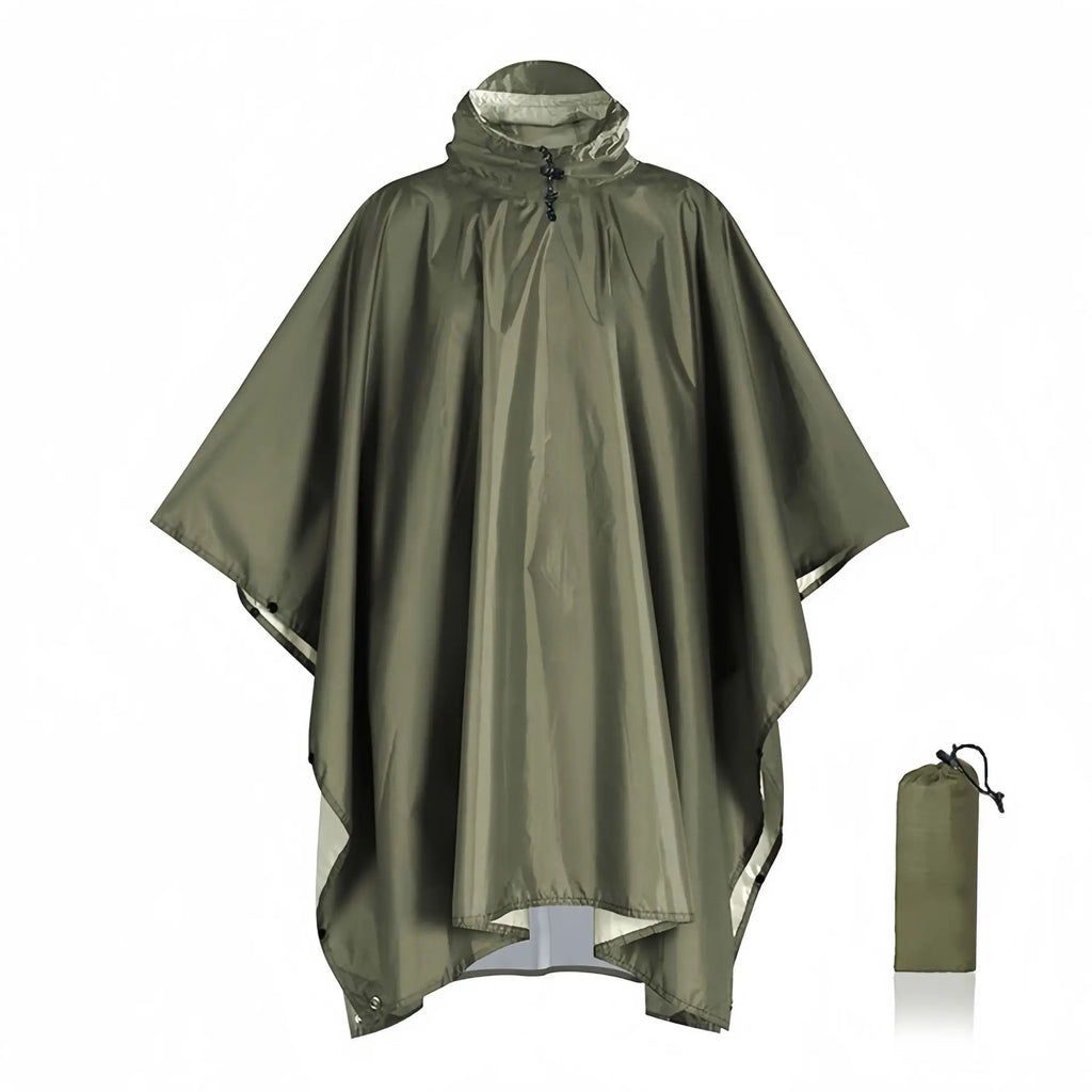 3-in-1 Waterproof Outdoor Rain Poncho Cover, Lightweight Hiking Travel Raincoat - Multiple Colors