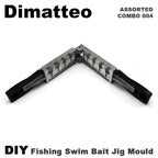 Dimatteo DIY Fishing 97 pcs Swim Bait Jig Head Mould ADRJHM/ASSORTED COMBO 4 Cavities 1/4oz 1/2oz 3/4oz 1oz