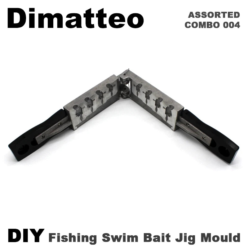 Dimatteo DIY Fishing 97 pcs Swim Bait Jig Head Mould ADRJHM/ASSORTED COMBO 4 Cavities 1/4oz 1/2oz 3/4oz 1oz