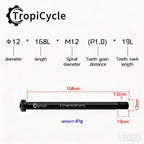 Tropicycle MTB Road Bike Thru Axle Front Fork Shaft Skewers M12x1.0 M12x1.5 12x142/162/174 12x100/110mm Aluminum alloy Bike Axle