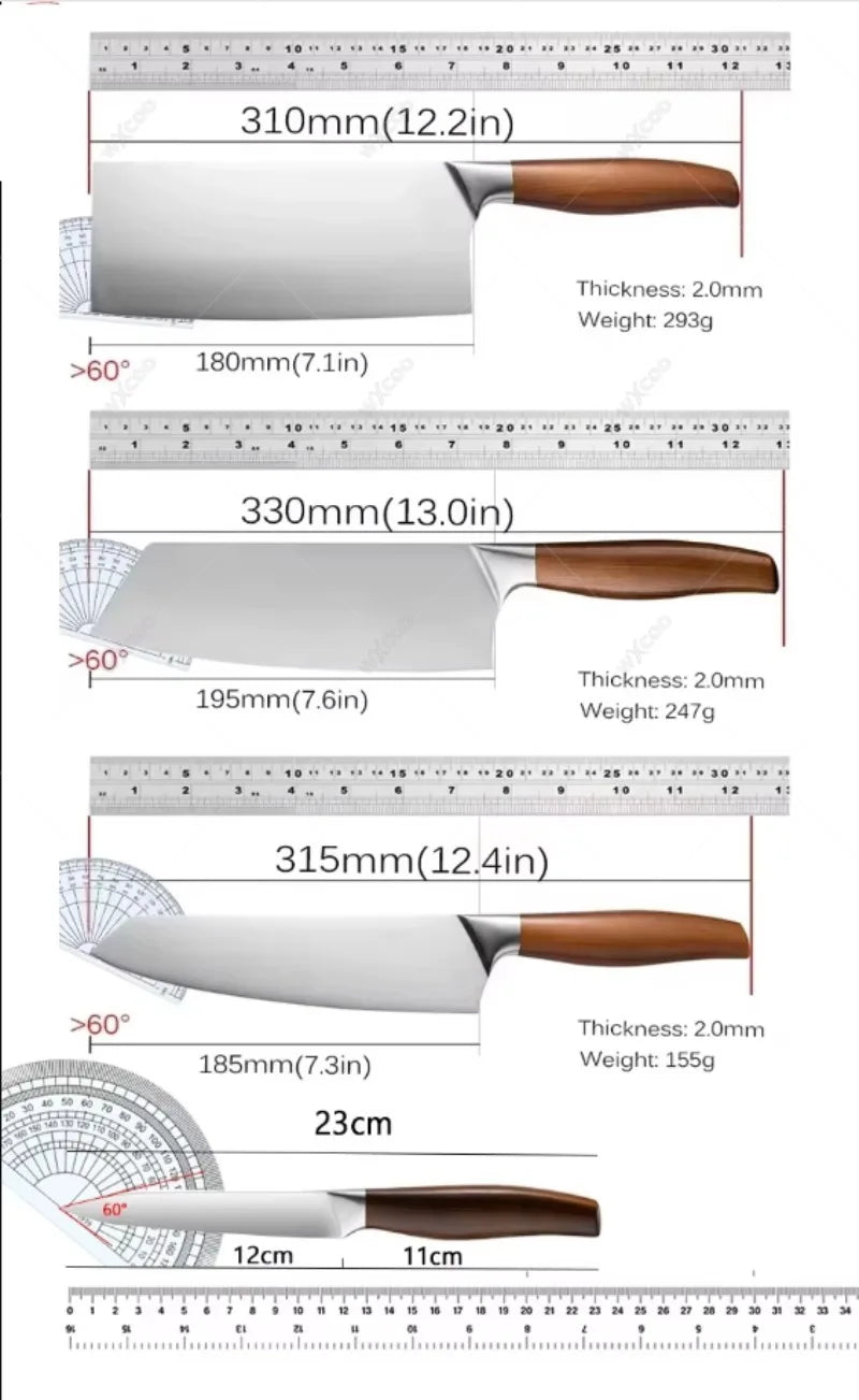 WXCOO Japanese Kitchen Knives Stainless Steel Professional Chef Knife Fish Fillet Meat Cleaver Slicing Knife Cooking Tools