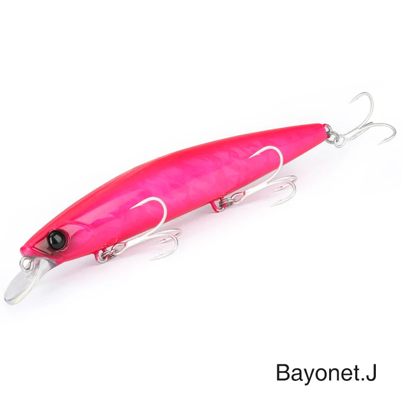 TSURINOYA 4PCS Ultra Long Casting Saltwater Sinking Minnow Sea Fishing Lure BAYONET 135mm 26.4g Seabass Mackerel Hard Bait