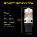 AUXITO 2Pcs 7440 W21W WY21W LED Turn Signal Light Amber 7440NA T20 LED Bulb Indicator Lamp CANBUS Error Free No Hyper Flash 12V