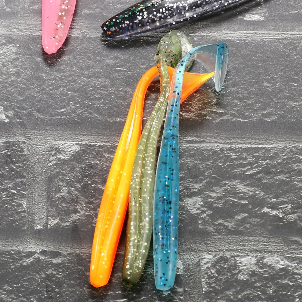 14PCS Gear Kit 10PCS Soft Lure 5.5cm 7cm 10cm T Tail Worm 4PCS Jigging Head Hook 3g 5g 10g Metal Jig Fishing Pesca Swimbait Bait