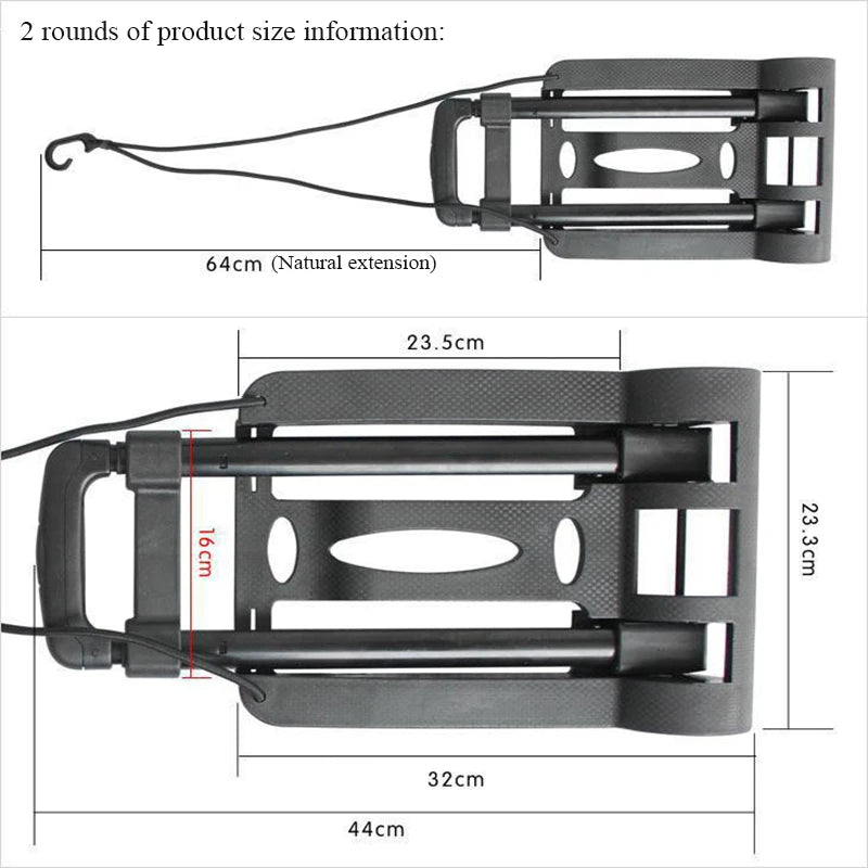 2/4-wheeled small truck with foldable pull rod, portable shopping cart, household grocery cart, small pull cart, luggage cart
