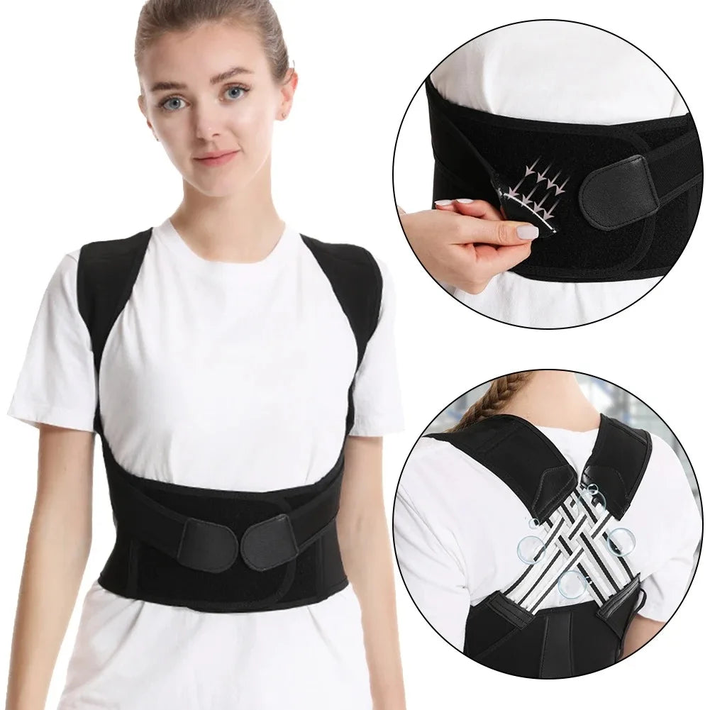 Back Brace Posture Corrector for Women and Men Shoulder Straightener Adjustable Full Back Support Upper and Lower Pain Relief