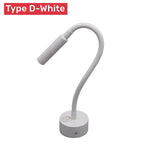 Modern LED Reading Wall Lamp 1W/3W Flexible Hose Bedside Wall Mounted Sconce Bedroom Study Book Wall Light With Switch AC85-265V