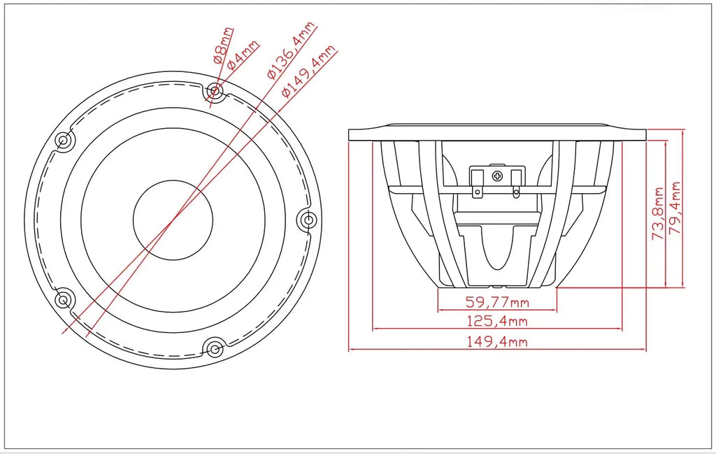 1PC GHXAMP Premium 5.25" Mid-Bass Driver: Audiophile-Grade Sound for Vifa Peerless EN149W 65Hz-15kHz Qts 0.47