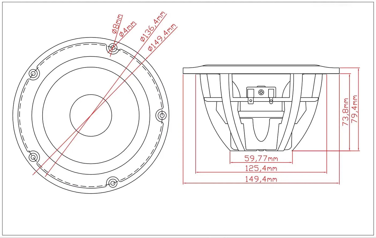 1PC GHXAMP Premium 5.25" Mid-Bass Driver: Audiophile-Grade Sound for Vifa Peerless EN149W 65Hz-15kHz Qts 0.47