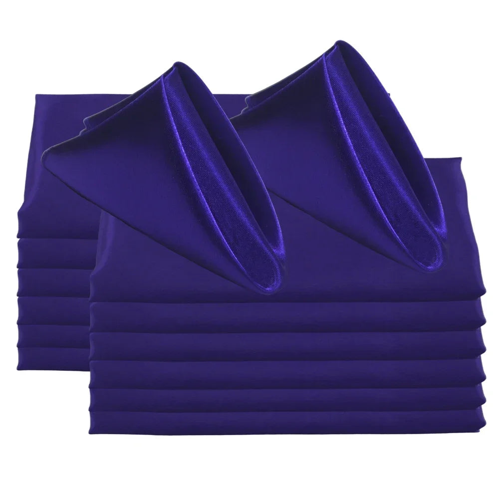 50pc Square 30x30cm Satin Elegant Satin Napkins Perfect For Wedding Graduation & Dinner Parties Restaurant Coffee/Cake Tea Towel