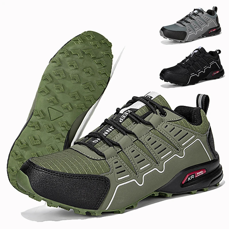 Hiking Shoes Men Waterproof Trainers Mountain Shoes Lace-up Anti-slip Climbing Trekking Running Hunting Tactical Sneakers