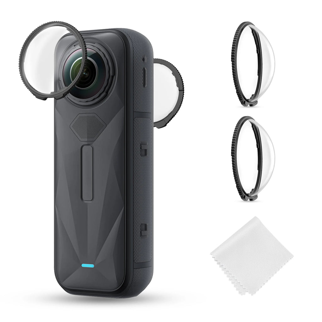 K&F CONCEPT Premium Lens Guards for Insta360 X5 High Transparency Tempered Optical Glass Lens Protector Cover Multi-Coated Glass
